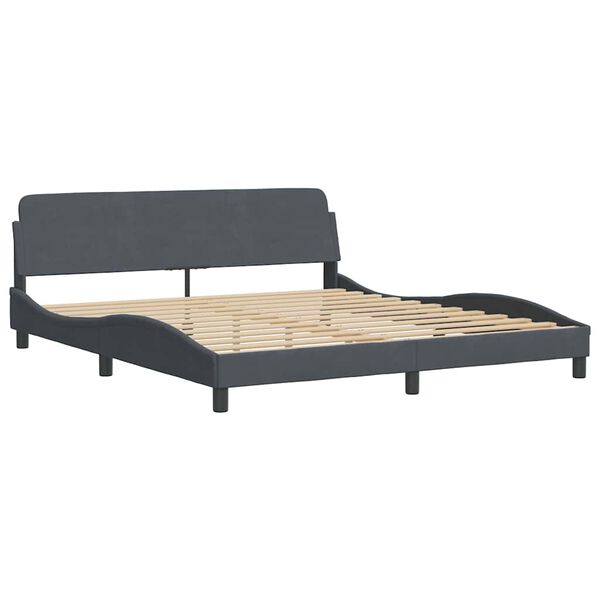 vidaXL Bed Frame "Dover" Dark Grey 180x200 cm Super King Velvet