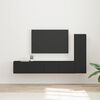 vidaXL TV Cabinet Set Wall-mounted 3 pcs Black Engineered Wood