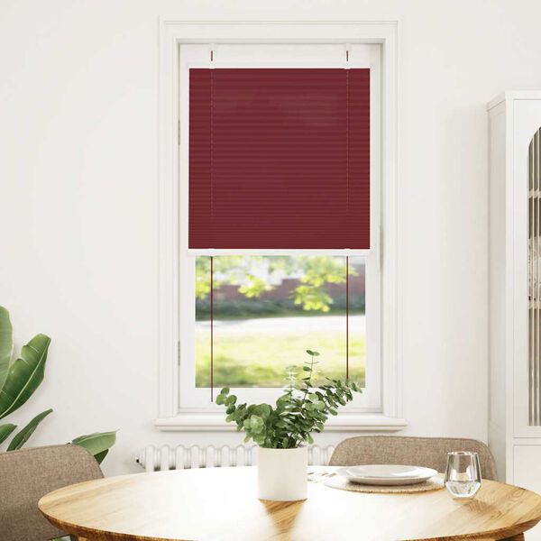 vidaXL Pleated Blind Bordeaux Red 65x150 cm Fabric Width 64.4 cm Polyester