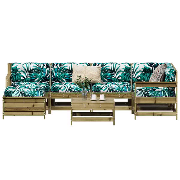 vidaXL 7 Piece Garden Sofa Set Impregnated Wood Pine