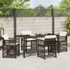 vidaXL Garden Dining Set 5 pcs Brown Poly Rattan