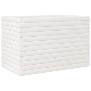 vidaXL Garden Planter White 70x40x45.5 cm Solid Wood Pine