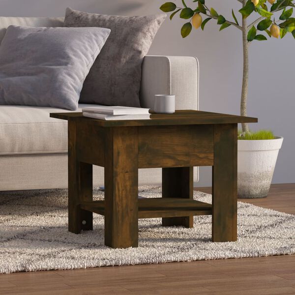 vidaXL Coffee Table Smoked Oak 55x55x42 cm Engineered Wood