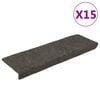 vidaXL Stair Mats Self-adhesive 15 pcs 65x21x4 cm Anthracite Rectangular Edge