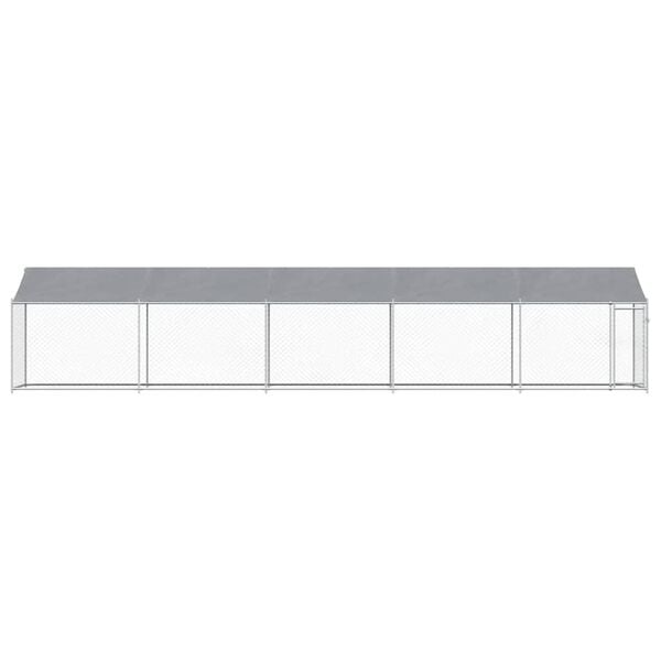vidaXL Dog Cage with Roof and Door Grey 10x2x2 m Galvanised Steel
