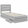 vidaXL Bed Frame with Drawer Grey Sonoma 100 x 200 cm Engineer Wood