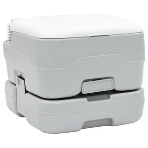 vidaXL Camping Toilet Grey and White 41.5 x 36.5 x 30 cm Polyethylene