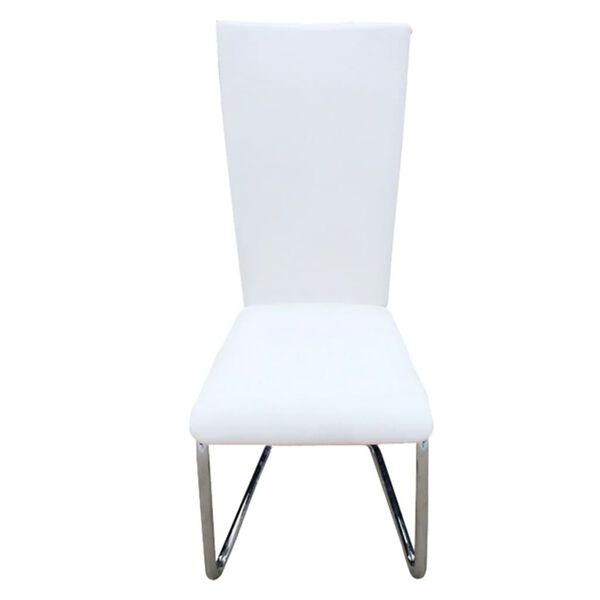 vidaXL Cantilever Dining Chairs 2 pcs White Faux Leather