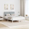vidaXL Bed frame White and light grey 150 x 200 cm Solid pine wood