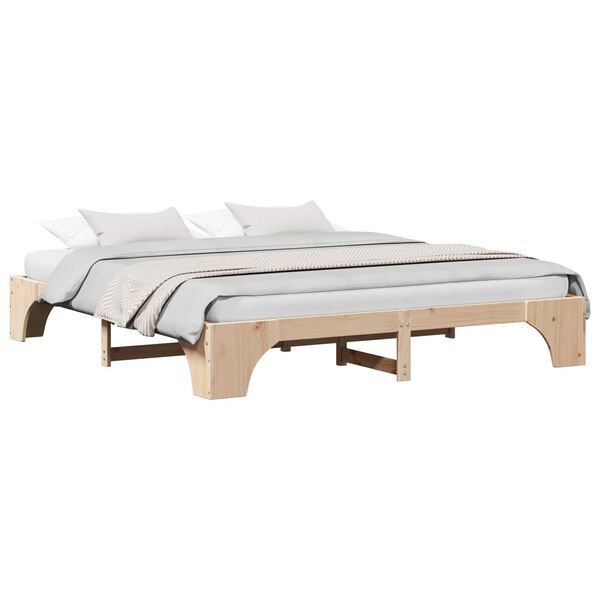 vidaXL Bed Frame Natural 180 x 200 cm Solid Pine Wood