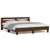 vidaXL Bed Frame with LED without Mattress Brown Oak 200x200 cm