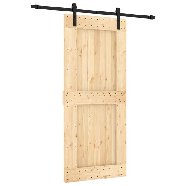 vidaXL Sliding Door with Hardware Set 90x210 cm Solid Wood Pine