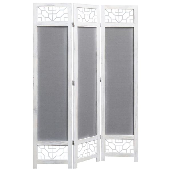vidaXL 3-Panel Room Divider Grey 105x165 cm Fabric