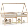 vidaXL High Sleeper Bed without Mattress 90x200 cm Solid Wood Pine