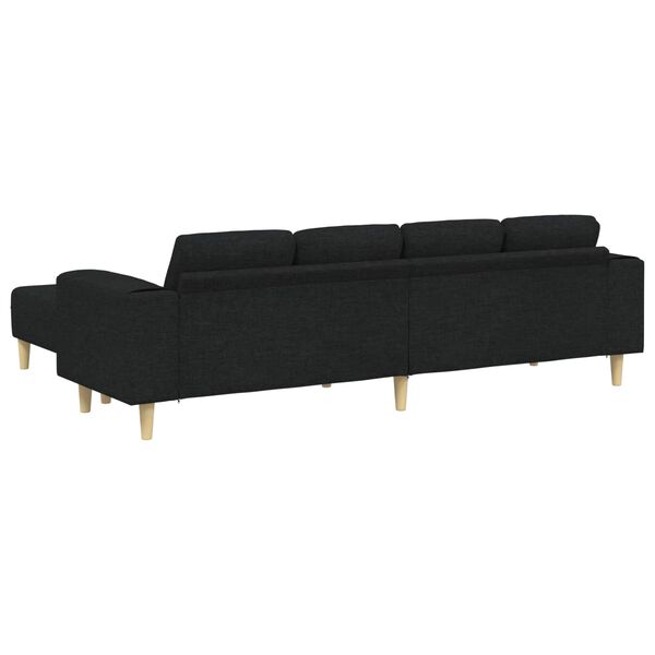 vidaXL Living Room Couch 3 pcs Black Polyester