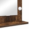 vidaXL Vanity Mirror with LED Strip Lights Smoked Oak 80 x 55 x 18 cm