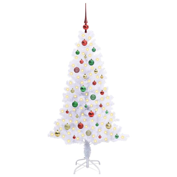 vidaXL Artificial Christmas Tree with Stand White 150 cm PVC and Steel