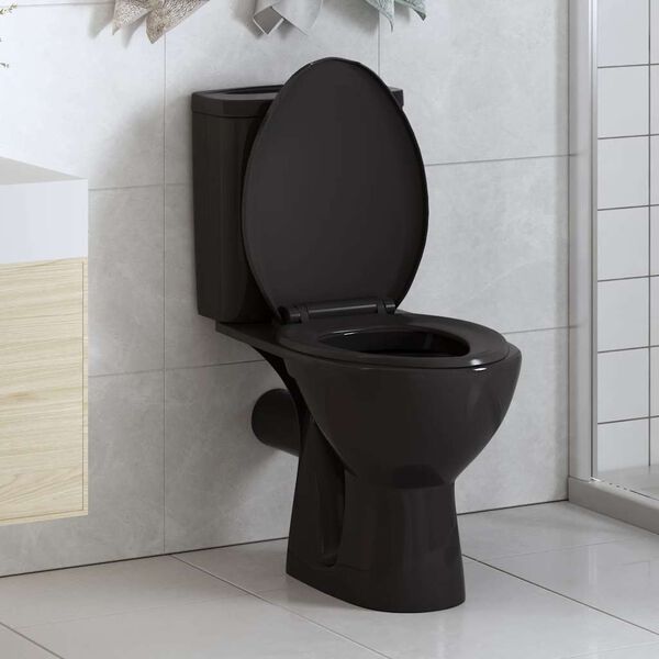 vidaXL Soft-close Toilet Seat with Quick-release Design Black