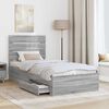 vidaXL Bed Frame with Drawer Grey Sonoma 90 x 200 cm Engineered Wood
