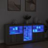 vidaXL Sideboard with LED Lights Grey Sonoma 162x37x67 cm