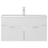 vidaXL Sink Cabinet with Built-in Basin White and Sonoma Oak Engineered Wood