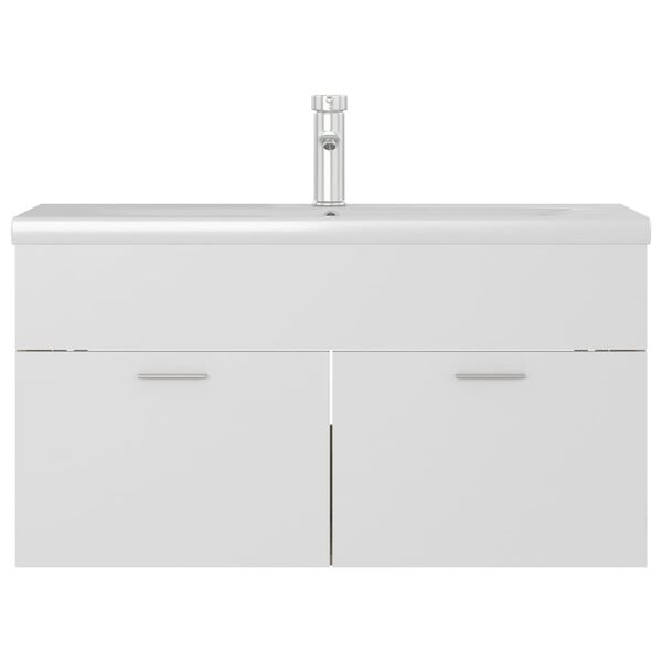 vidaXL Sink Cabinet with Built-in Basin White and Sonoma Oak Engineered Wood