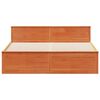 vidaXL Bed Frame without Mattress with Headboard Wax Brown 180x200 cm Super King Solid Wood Pine