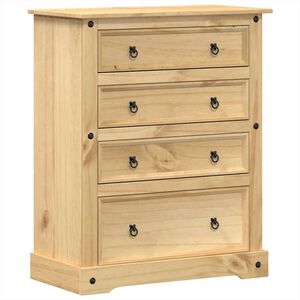 vidaXL Chest of Drawers "Corona" 92x48x114 cm Solid Wood Pine