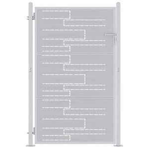 vidaXL Garden Gate 85 x 144 cm Stainless Steel Silver Lockable