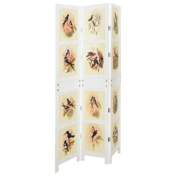 vidaXL Romdivider Panel Folding White 106 x 165 cm MDF