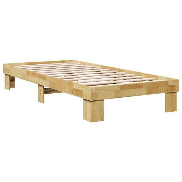 vidaXL Bed Frame without Mattress 75x190 cm Small Single Solid Wood Oak