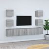 vidaXL 7 Piece TV Cabinet Set Grey Sonoma Engineered Wood