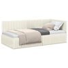 vidaXL Corner Bed Frame with Headboard Cream 90 cm x 200 cm Velvet