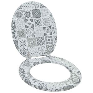 vidaXL Soft-Close Toilet Seat Grey 44 x 38 cm MDF board