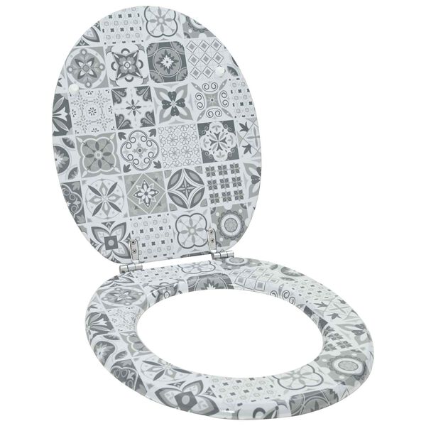 vidaXL Toilet Seat Grey 44 x 38 cm MDF board