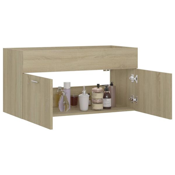 vidaXL Sink Cabinet Sonoma Oak 90x38.5x46 cm Engineered Wood