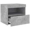 vidaXL Bedside Cabinets with LED Lights 2 pcs Concrete Grey 50x40x45 cm
