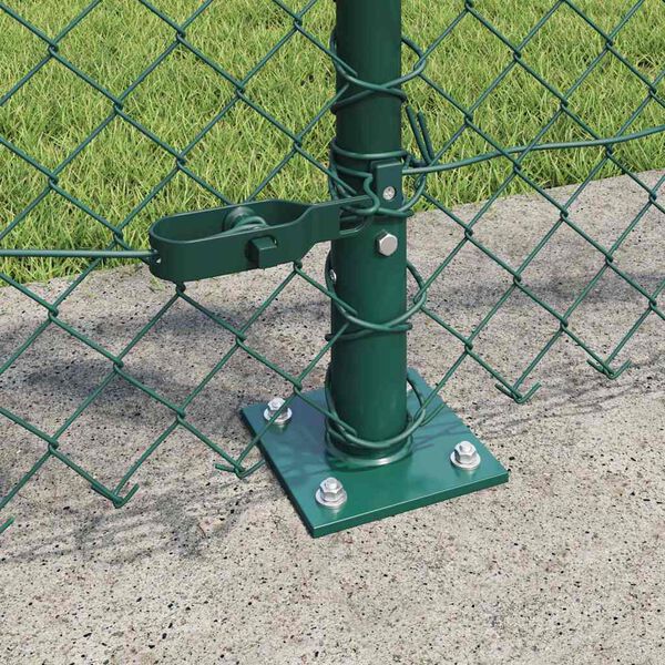 vidaXL Chain Link Fence with Posts Green 0.8 x 25 m Steel