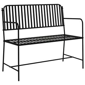 vidaXL Garden Bench 2 -Seater 103.5 x 51.5 x 90 cm Steel Black