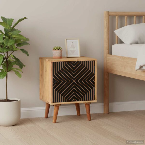 vidaXL Bedside Cabinet 40x30x50 cm Solid Acacia Wood