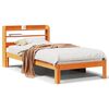 vidaXL Bed Frame without Mattress Wax Brown 90x190 cm Single Solid Wood Pine