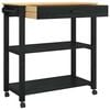 vidaXL Kitchen Trolley Plain Black 88.5 x 40 x 48 cm