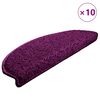 vidaXL Stair Mats 10 pcs 65x21x4 cm Violet Half Round Large