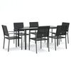 vidaXL 7 Piece Garden Dining Set Poly Rattan and Steel