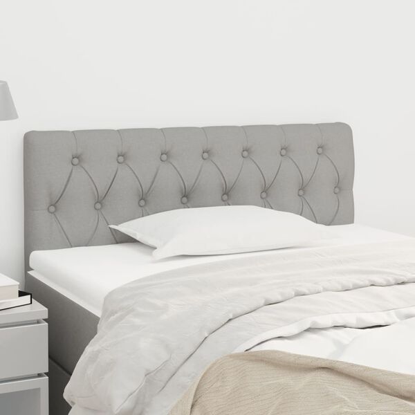vidaXL Headboard Light Grey 100x7x78/88 cm Fabric