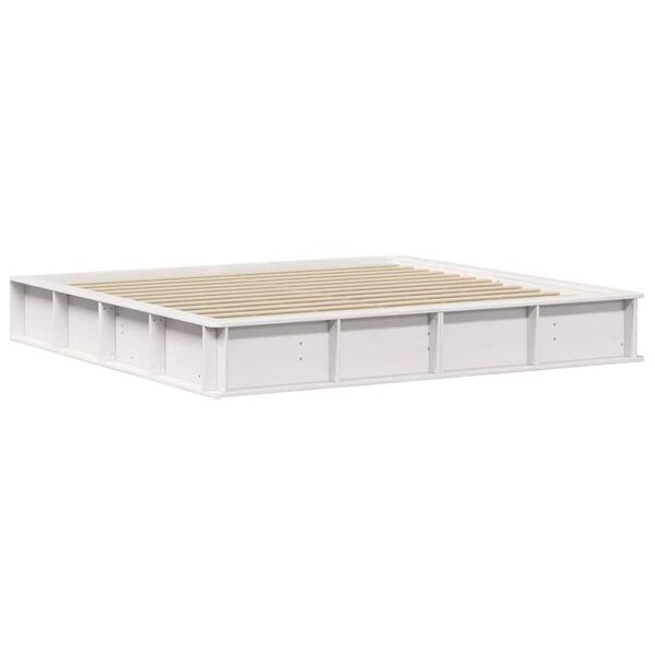 vidaXL Bed Frame White 180 x 200 cm Solid Pine Wood