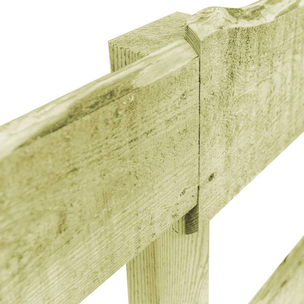 vidaXL 2-Rail Garden Fence Impregnated Pinewood 510x60 cm