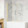 vidaXL Shower Enclosure Gold 130 x 138 cm ESG Glass and Aluminium