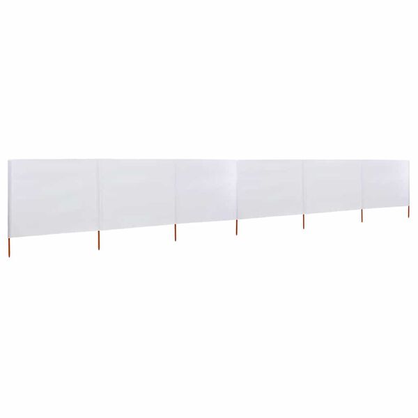 vidaXL 6-panel Wind Screen Fabric 800x120 cm Sand White