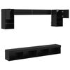 vidaXL TV Wall Units with LED with LED 6 pcs Black Oak Engineered Wood